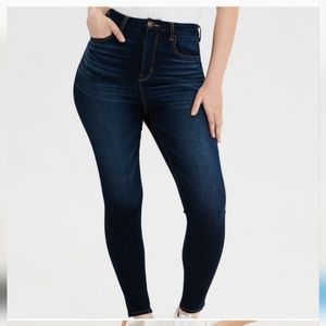 AE Curvy Hi-Rise Jegging, next level stretch, size 16, dark wash